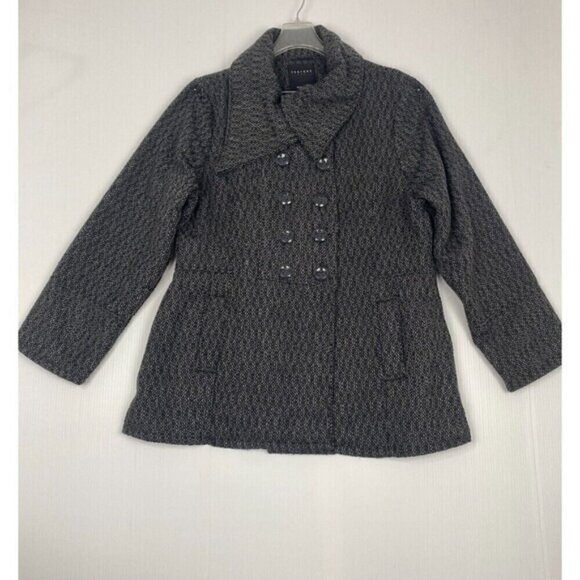 Women therapy by Lane Crawford Size 3X Gray Coat Collar Big Buttons Pockets Wool - Picture 6 of 15